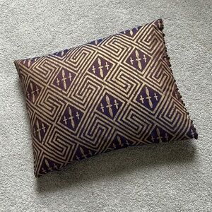 Throw pillow - Purple and Gold with beaded tassels